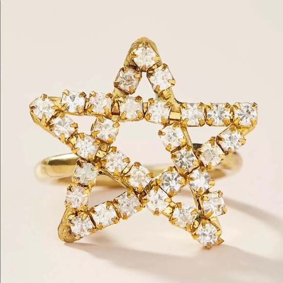 NEW Anthropologie x Lena Bernard Star Statement Ring Gold Size 7 - Picture 15 of 15